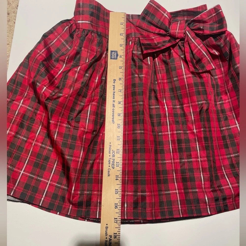 Cherokee Holiday Plaid Party Skirt Girls XL 14/16 Bow Waist, Lined, Adjustable